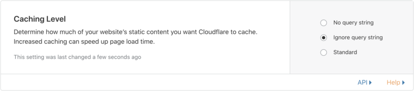 Cloudflare Caching Options